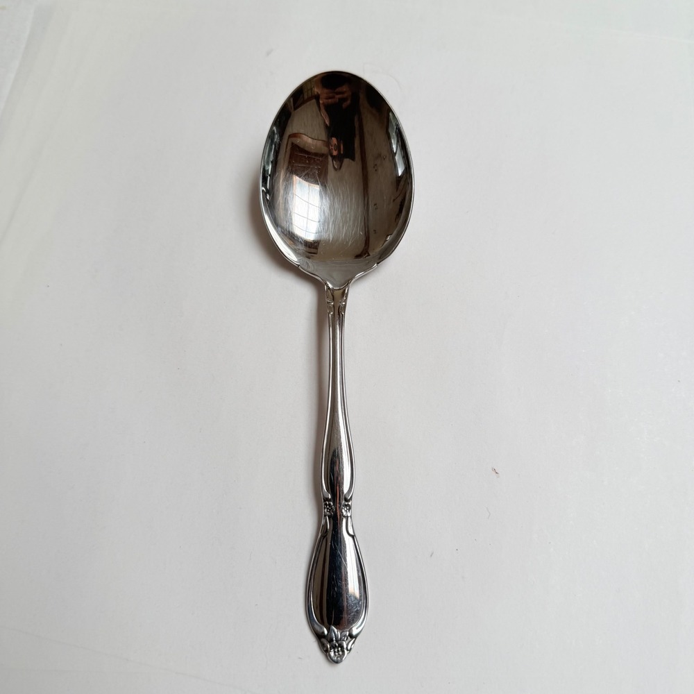 Oneida Louisiana Stainless Steel Tablespoon Serving Spoon 8.5 In Floral Flatware